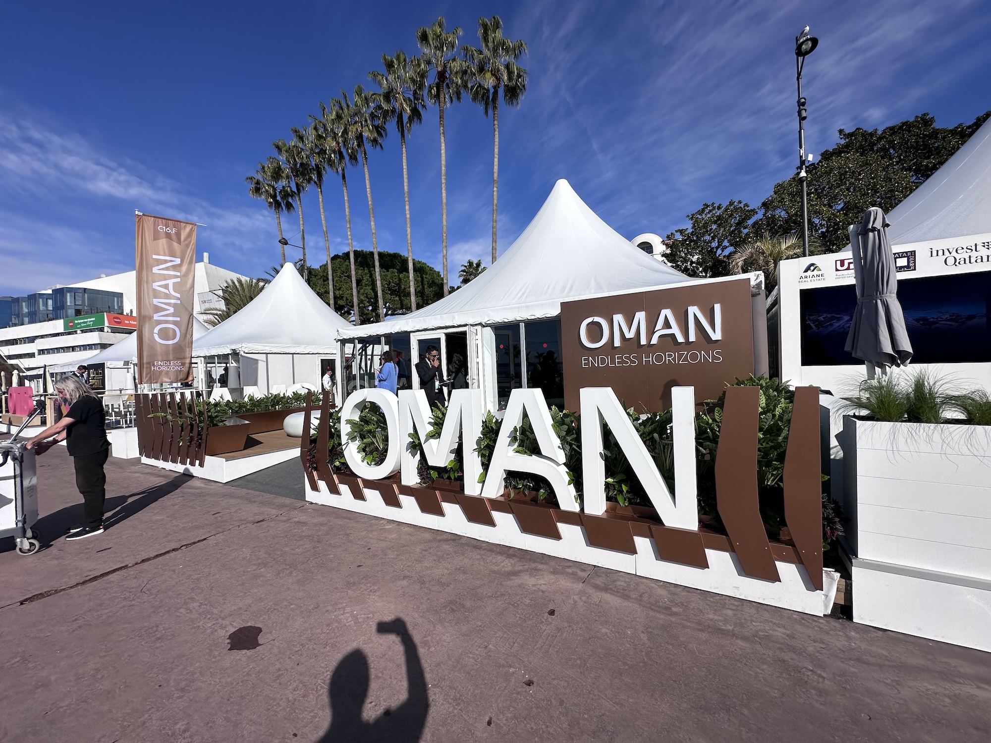 Oman Endless Horizons outdoor pavilion with oversized brand letters